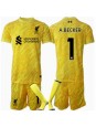 Liverpool Alisson Becker #1 Torwart Ausweichtrikot für Kinder 2024-25 Kurzarm (+ Kurze Hosen)